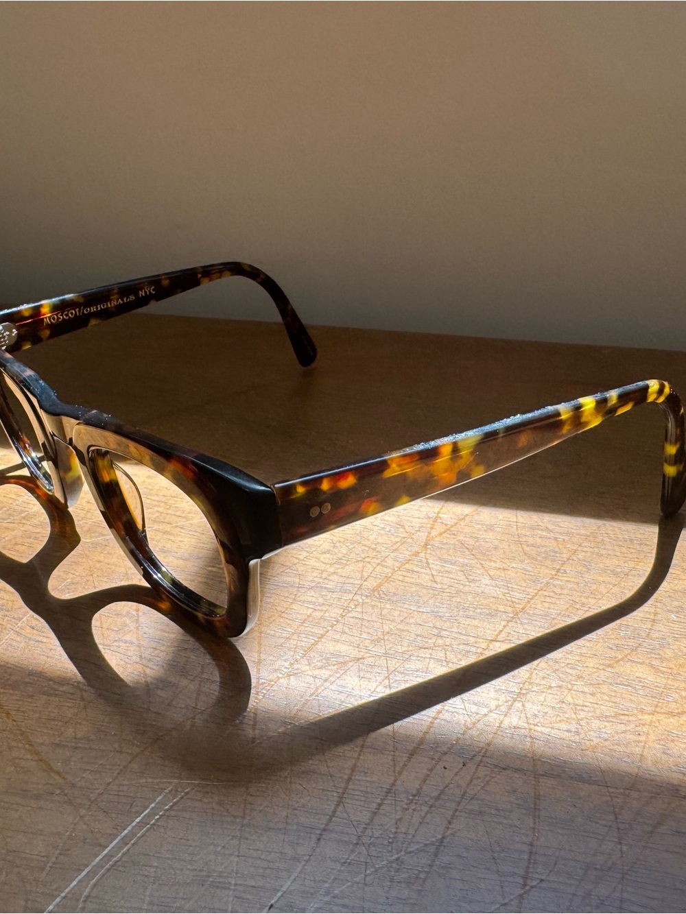 MOSCOT FRITZ 42 Tortoiseshell Square Frame Glasses in
